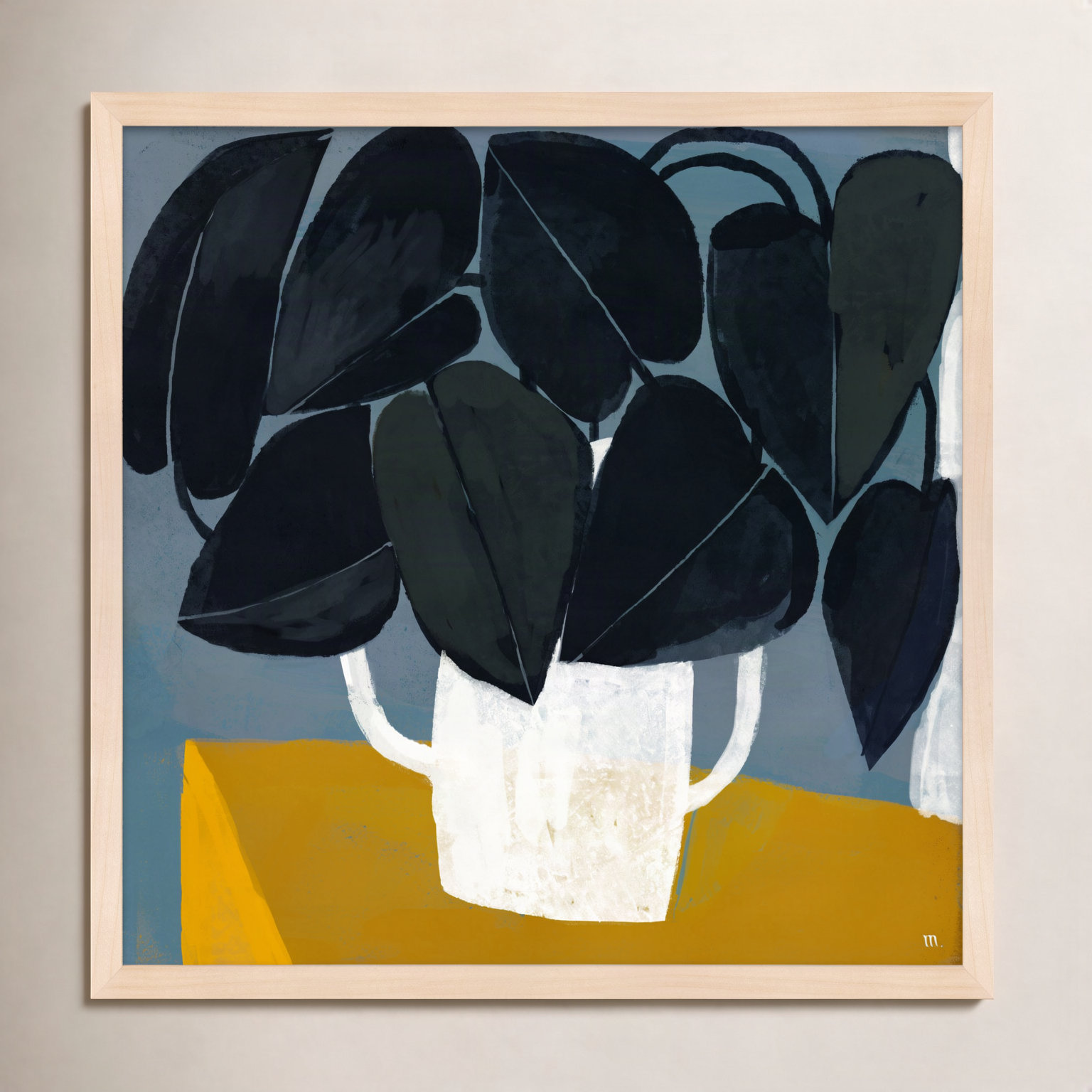Plant "Summer Interior 1" Painting, Brown, 44" H x 44" W x 1.25" D