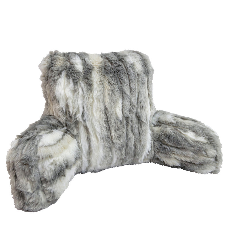  Repose-lit jacquard en fausse fourrure, Gris
