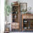 Brown+Black Solid Wood+Iron+Glass Display Cases