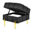 Rangement en cuir Scratch pour animal de compagnie - entrée noire - 22 po, banc en acier inoxydable doré noir-191302686