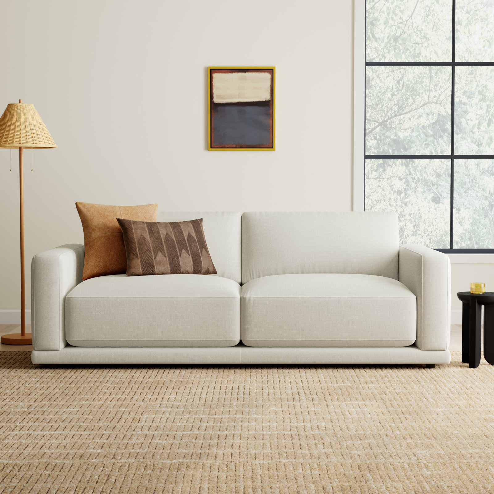 Blakes 91'' Upholstered Sofa, Effie Linen Performance Linen