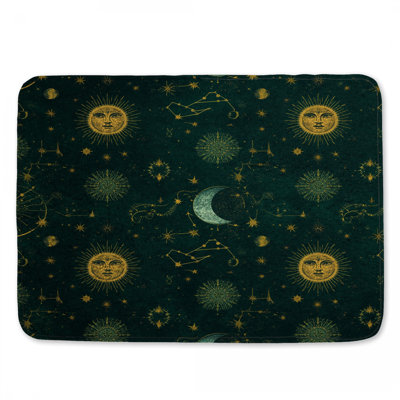 Celestial Sun Moon Stars Bath Mat