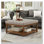Upholstered Tufted Linen Ottoman Coffee Table