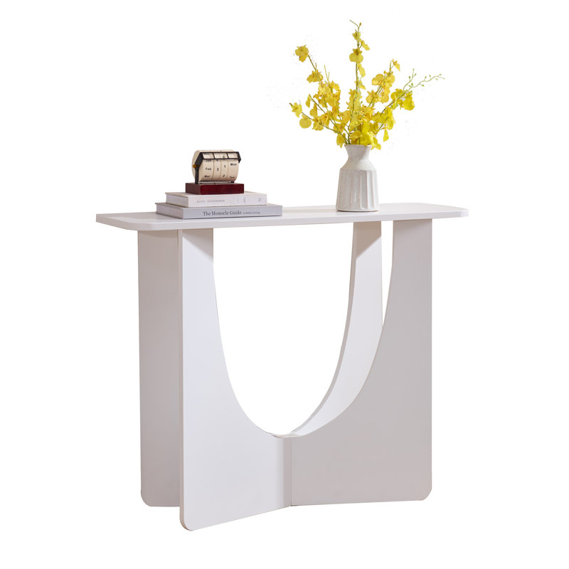 Console Elena Modern Sculptural, Blanc
