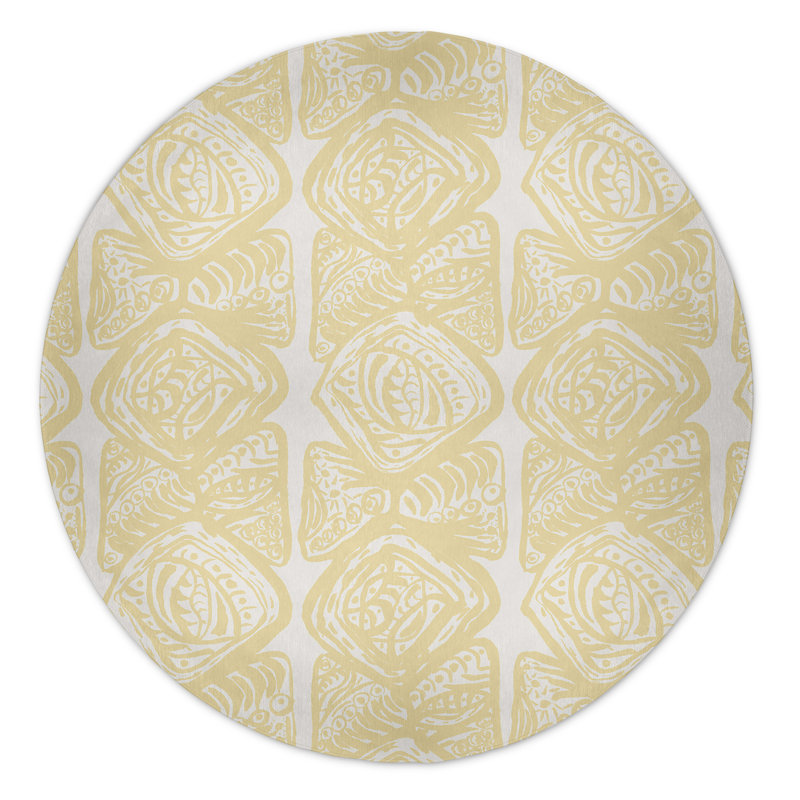 Safari Chenille Geometric Indoor Rug, Round 5'