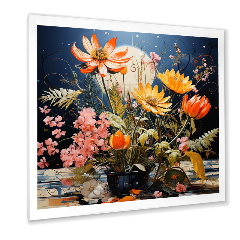 Wild Plants Burst With Fierce Harmony I sur impression sur toile, Cadre simple blanc, H 16 po x l 16 po x P 1 po