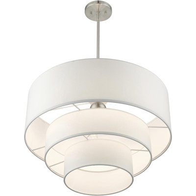 Lustre suspendu 4 lumières en nickel brossé