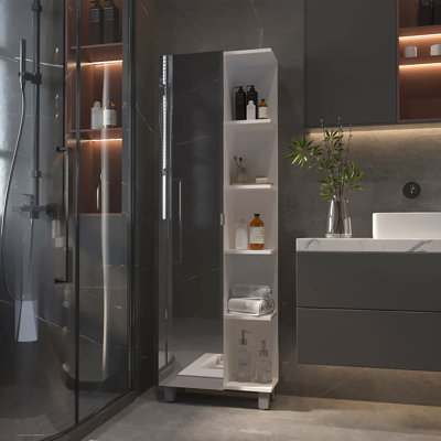 Linen  Cabinet, Mirror, Five Shelves