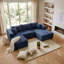 Canapé modulaire en U modulaire en forme de U, canapé en flanelle rembourré avec repose-pieds et ressorts ensachés, canapé modulaire à compression avec 5 coussins sans assemblage, bleu-1279657144-1278012954