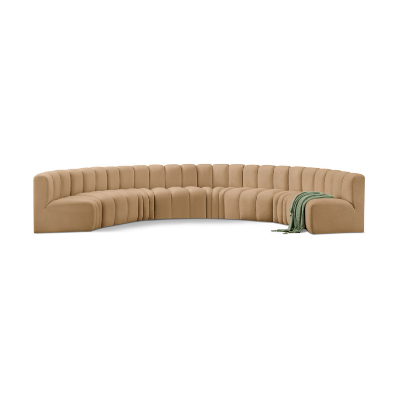 Canapé et chaise rembourrés Hormachea, Velours brun clair