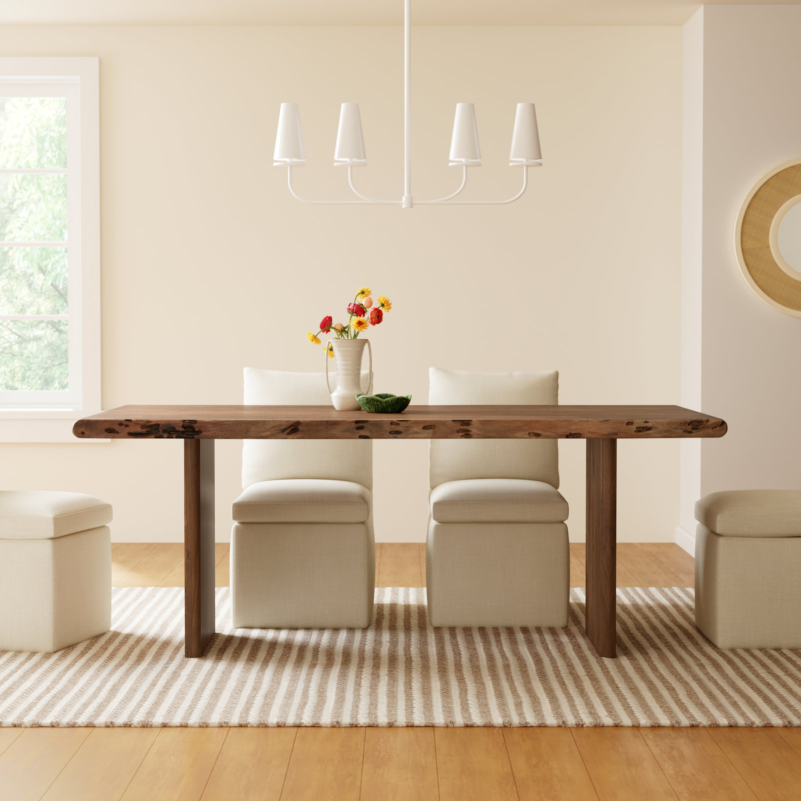 Ruma Dining Table Brown, 30" H x 78" L x 40" W