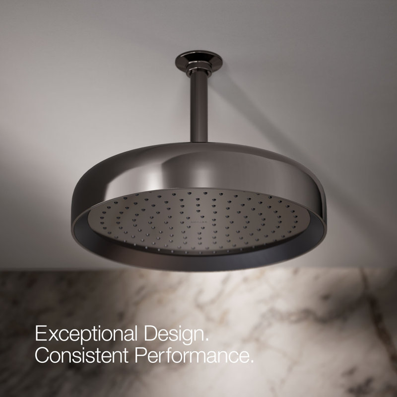 Statement™ 2.5 GPM Round 12 in. Rainhead with Katalyst Air-Induction Technology, Vibrant Titanium, Round, 1.75 GPM
