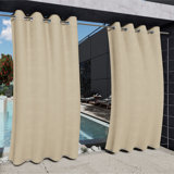 Abba Windproof Top & Bottom Grommet Outdoor Curtain Single Panel