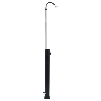 Douche de jardin WALPLUS de 115 cm avec réservoir d'eau intégré noir de 8 L et réservoir d'eau intégré