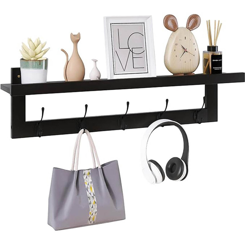 Wall 5 - Hook Coat Rack, Black