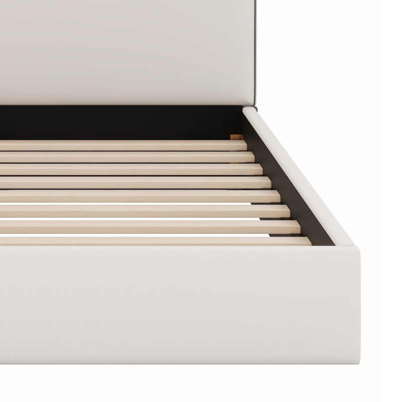 Cadre de lit plateforme contemporain tapissier, look élégant pour chambre d'amis et chambre à coucher