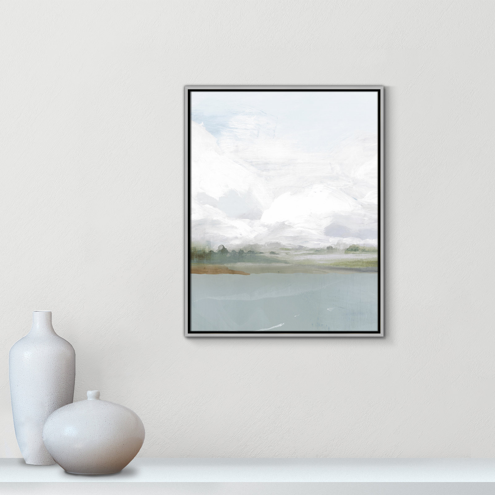 All Shore Painting, 29.5" H x 23.5" W, Silver