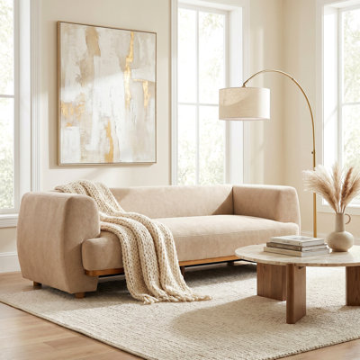 Flow 79 In. Modern Upholstered Velvet Sofa Elegant Curved Couch With Comfortable Seating For Living Room,Nomad
