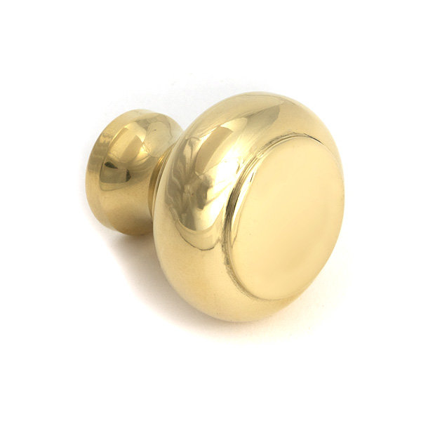 Regency Cabinet Knob, Polished Brass, 1.18" Knob Diameter
