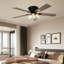 Ventilateur de plafond 52 pouces à 5 pales de style ferme avec pales réversibles deux tons, ensemble d'éclairage et télécommande