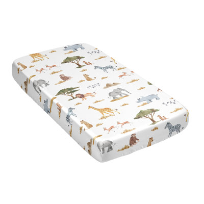 Jungle Satin Fitted Crib Sheet by Sweet Jojo Designs