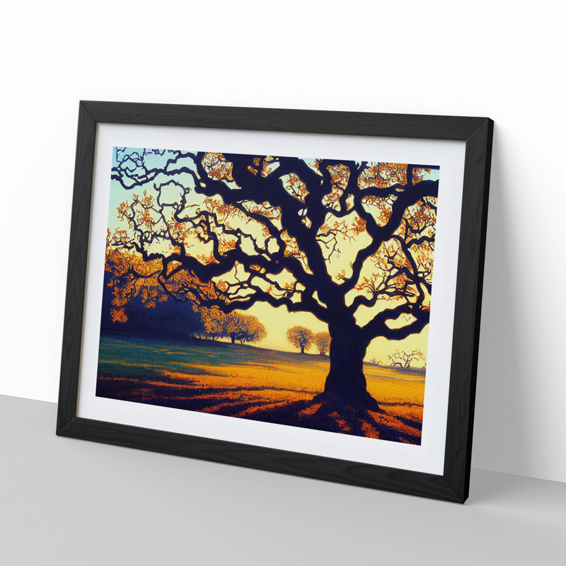 Otherworldly Oak Tree - Framed Print, Black, 25cm H x 34cm W x 2cm D