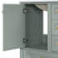 Meuble-lavabo vert 30 po avec lavabo en céramique, portes et tiroirs à fermeture en douceur-2039481229