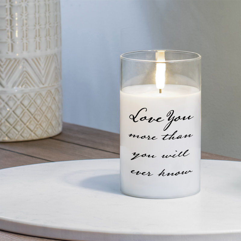 Flameless Jar Candle with Glass Holder