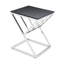 Peru Glass Top Cross Legs End Table