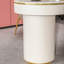 Bureau 70,87 po blanc crème + fritté ovale doré + bois manufacturé + acier au carbone avec bureau à 6 tiroirs-108584086