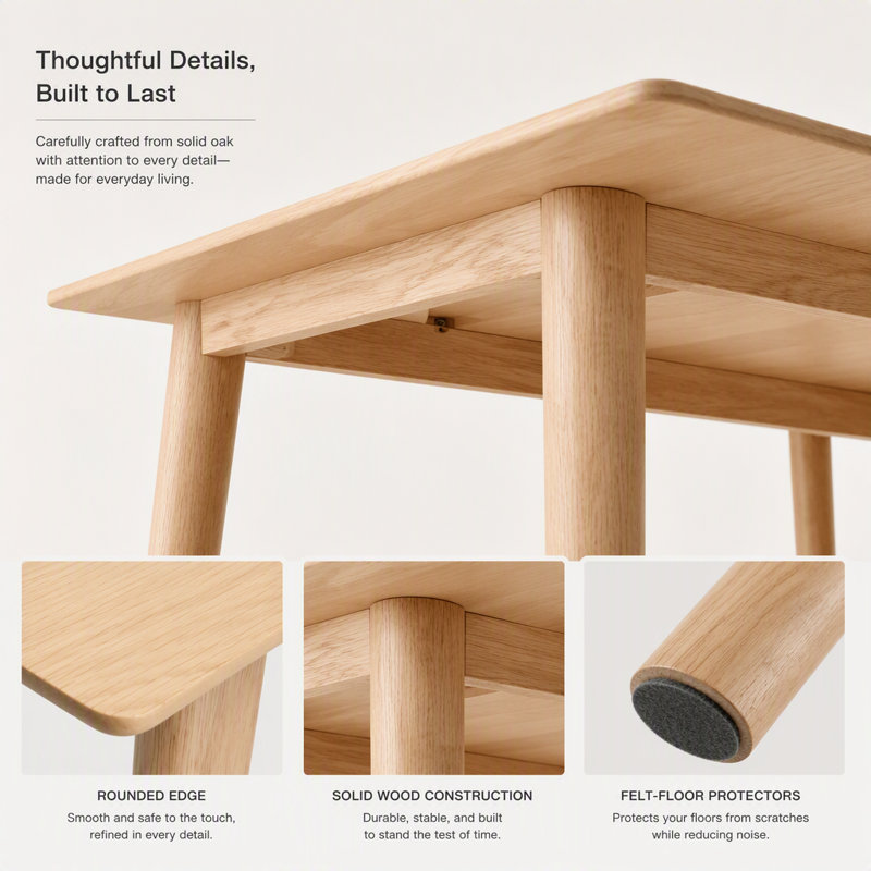 Table de bar en bois, Naturel