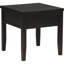Table de bout carrée avec tiroir simple, finition vieillie et bois franc d'ingénierie, pour espaces côtiers 1 placage de pin, pieds en bois massif, durabilité, style de vie idéal