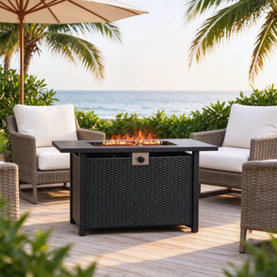43" Iron Fire Pit Table for Outdoor Patio, Backyard & Garden