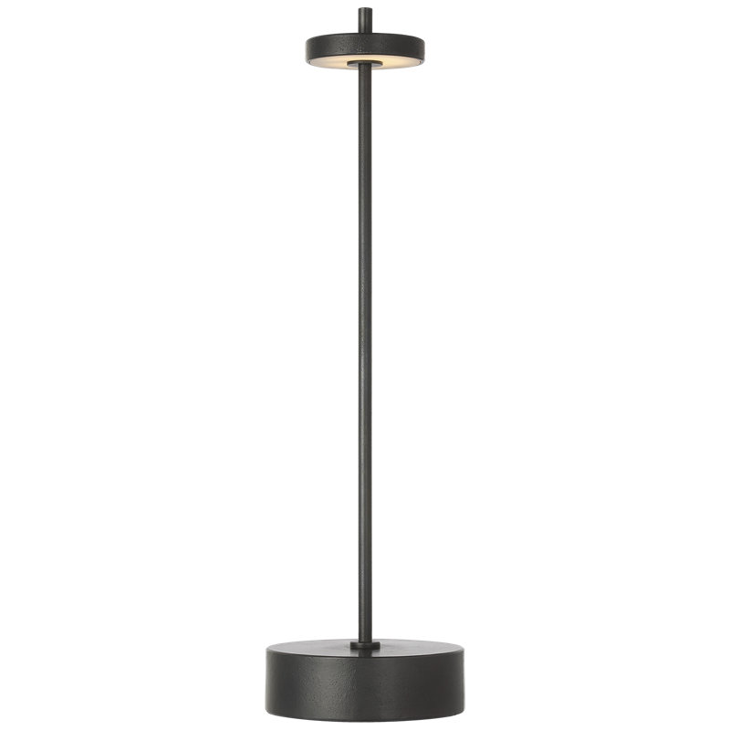 Kelly Wearstler Sene Rechargeable Table Lamp, 12.25" H x 3.25" W x 3.25" D, Black, 1.5 W
