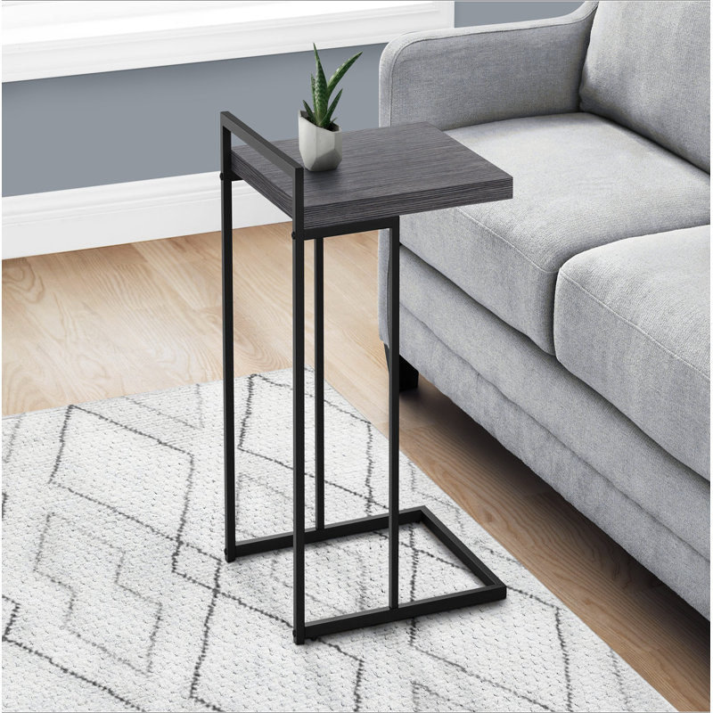 Table d'appoint, en forme de C, bout, côté, collation, salon, chambre à coucher, Noir, Gris