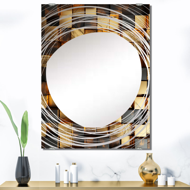 Gielarowski - Miroir mural géométrique abstrait MIR137080, 40 po x 30 po