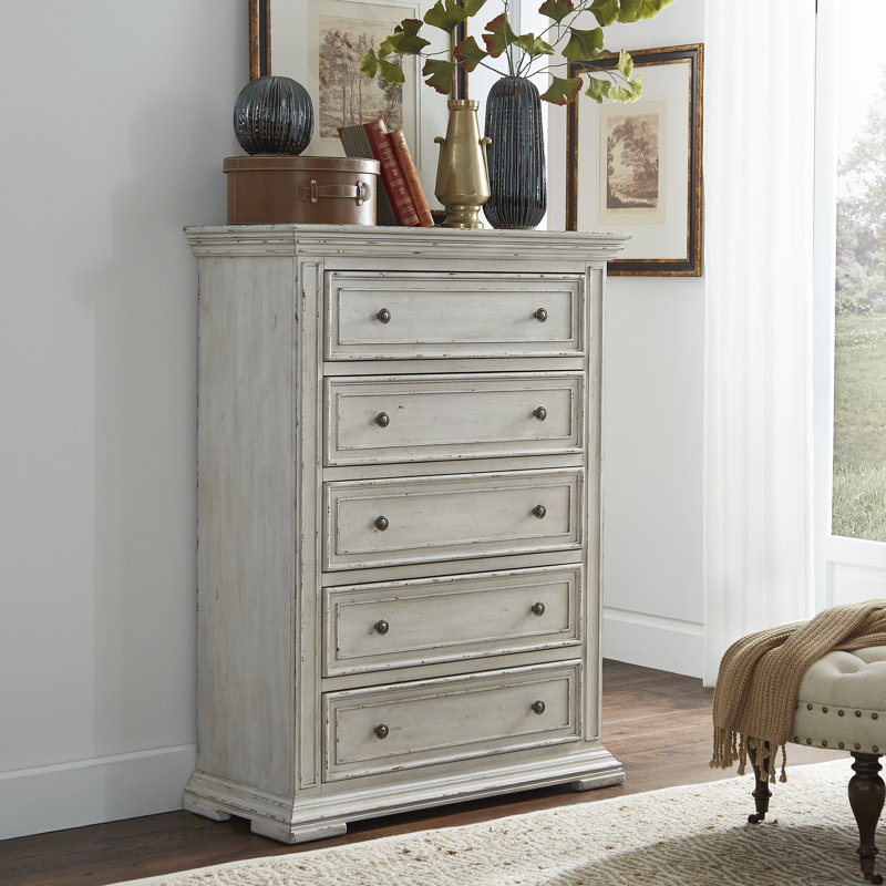 Temple Cloud 5 Drawer 42'' W Bedroom Chest, White