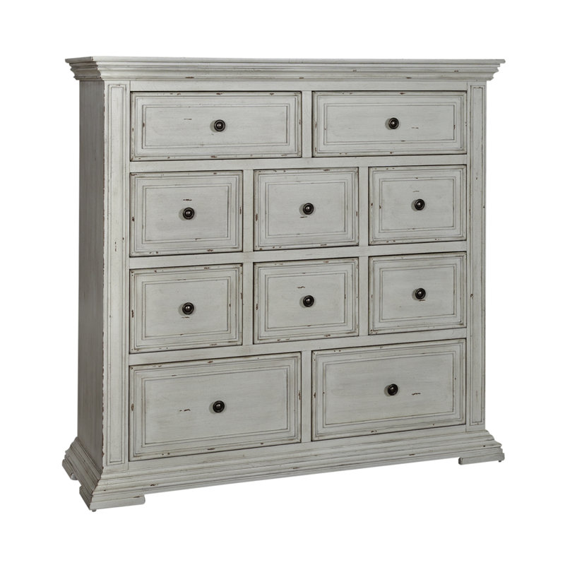 Temple Cloud 10 Drawer Bedroom Dresser, White