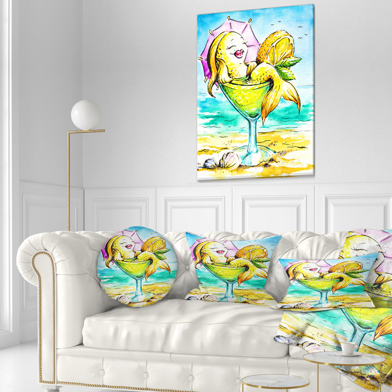 Dessin de poisson avec housse de coussin rectangulaire