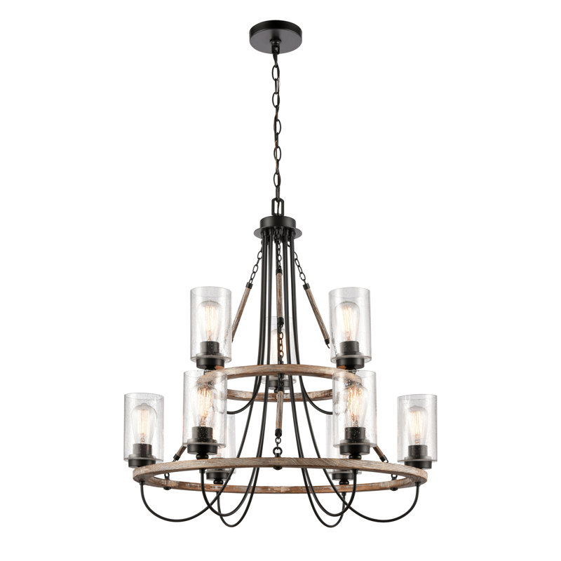 Paladin Matte Black 9-Light Modern Farmhouse Chandelier