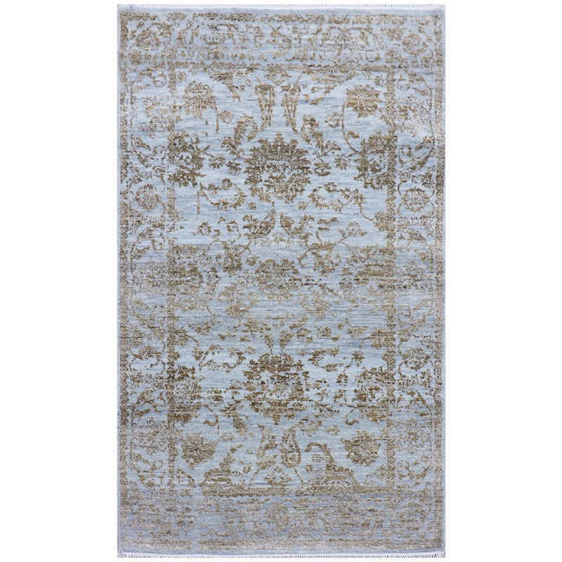 Oriental Area Rug in Gold, Rectangle 3' x 5'