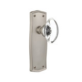 Prairie Plate with Oval Clear Crystal Door Knob