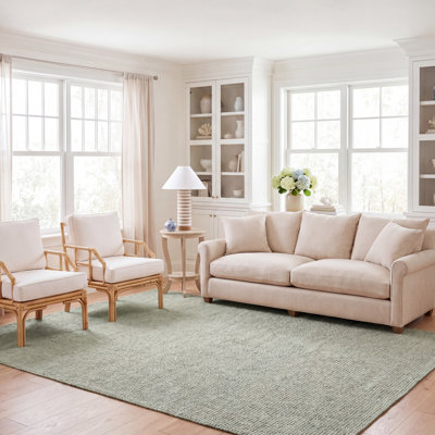 Calidia Handmade Jute/Sisal Gray/Green Area Rug