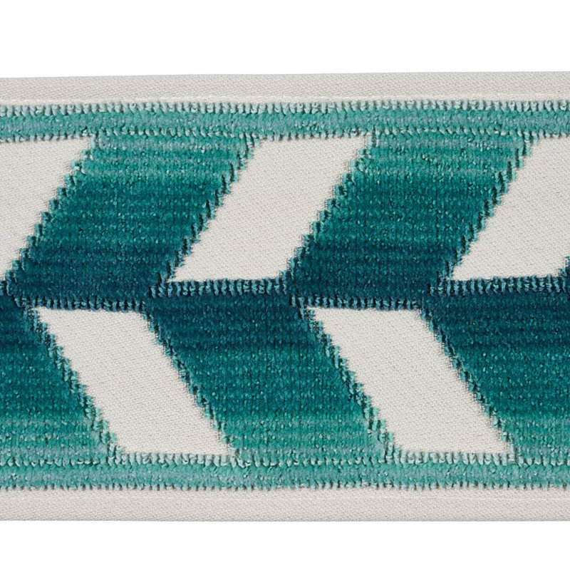 Ruban de velours à chevrons, Paon