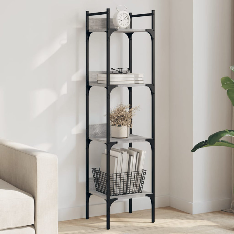 138.5cm H x 35cm W Steel Standard Bookcase, Grey Sonoma