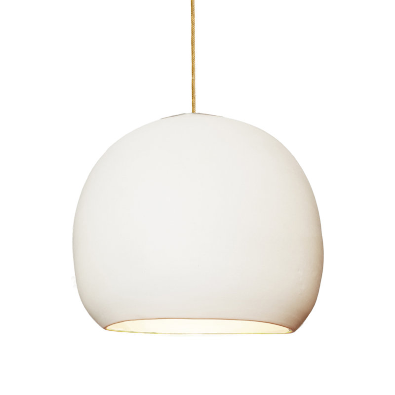 Clay 1 - Light Pendant, Brass Braided, Matte White, 100" H x  5" D