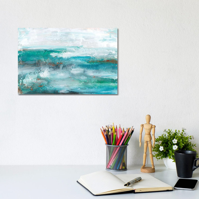 Aqua Sea II by Lila Bramma - Wrapped Canvas Painting, 20.32 cm H x 30.48 cm W