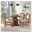 Ensemble de salle à manger extensible 5 pièces avec chaises creuses sculptées (noyer)-1165943330