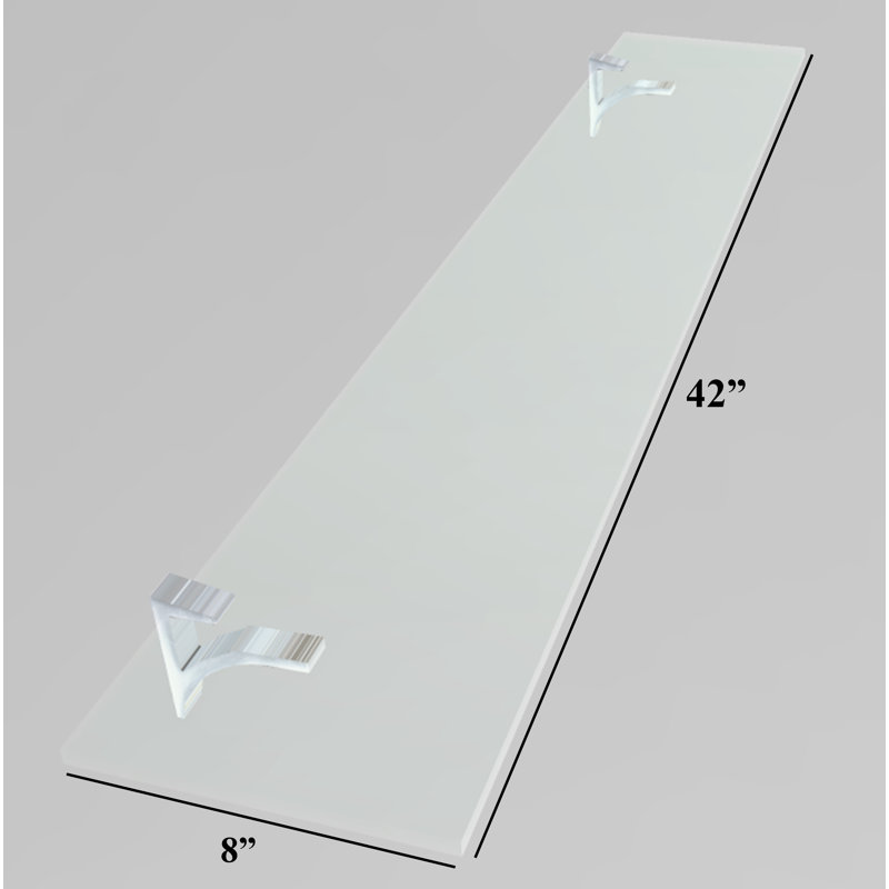 Tablette murale en verre Electra, Chrome, H 2,86 po x l 42 po x P 8,5 po