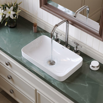 Lavabo de salle de bain semi-encastré rectangulaire vasque encastrable DeerValley Ally 19 po x 12 po